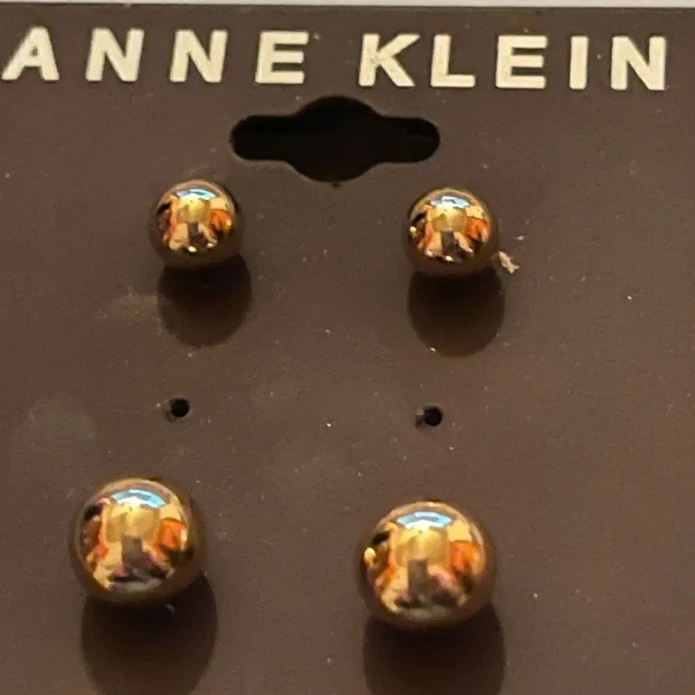 Anne Klein two gold tone post earrings